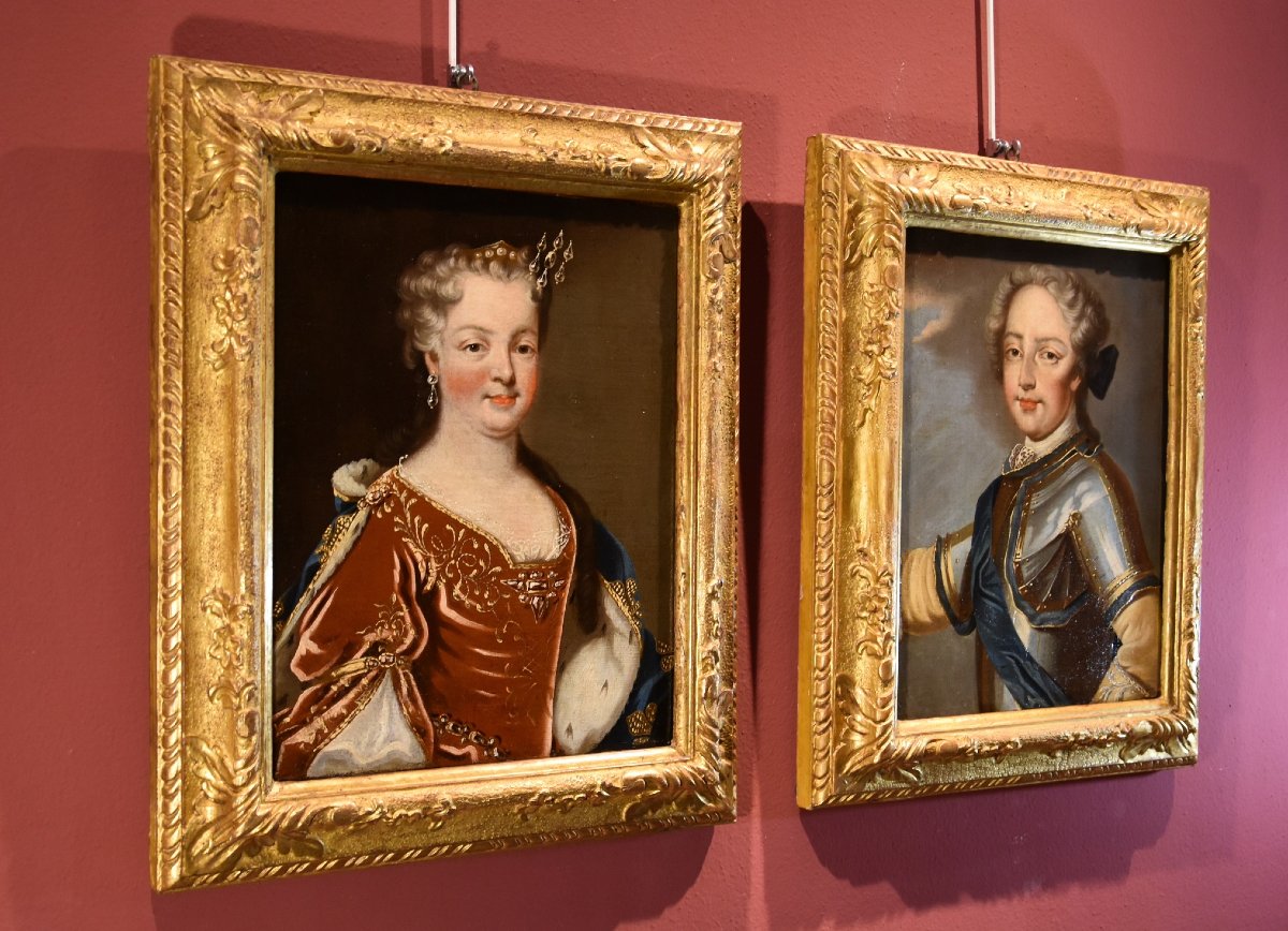 Luigi XV, Re di Francia, e la regina consorte Maria Leszczyńska, Pierre Gobert (1662 - 1744)-photo-7