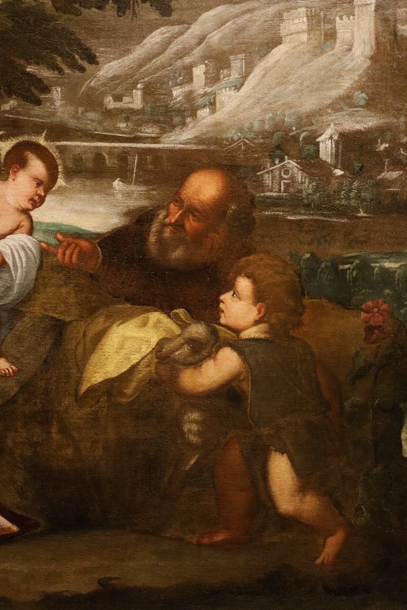 Sacra Famiglia, Scuola di Tiziano Vecellio (Pieve di Cadore, 1490 - Venezia, -photo-4