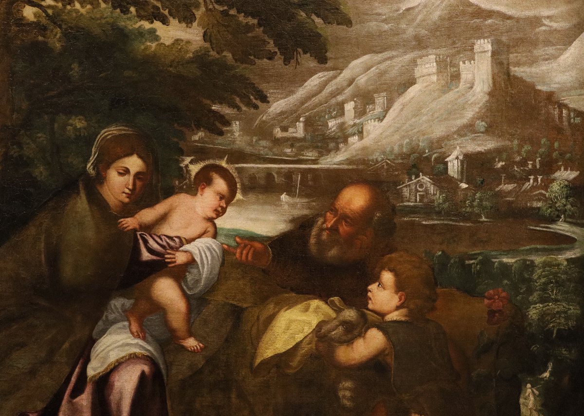 Sacra Famiglia, Scuola di Tiziano Vecellio (Pieve di Cadore, 1490 - Venezia, -photo-7