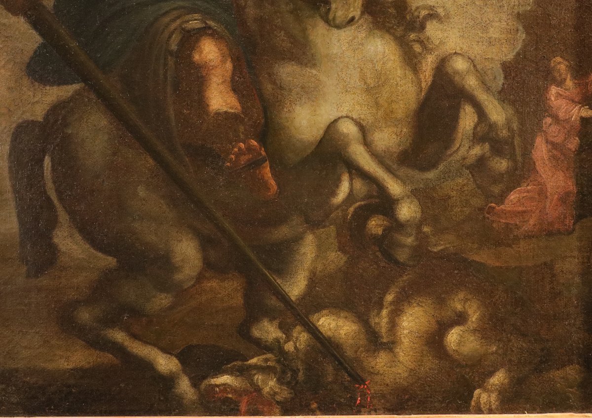San Giorgio e il Drago, Scuola toscana XVII - XVIII secolo-photo-1