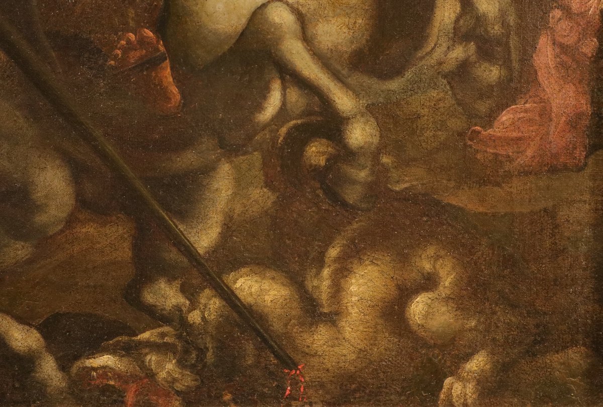 San Giorgio e il Drago, Scuola toscana XVII - XVIII secolo-photo-3