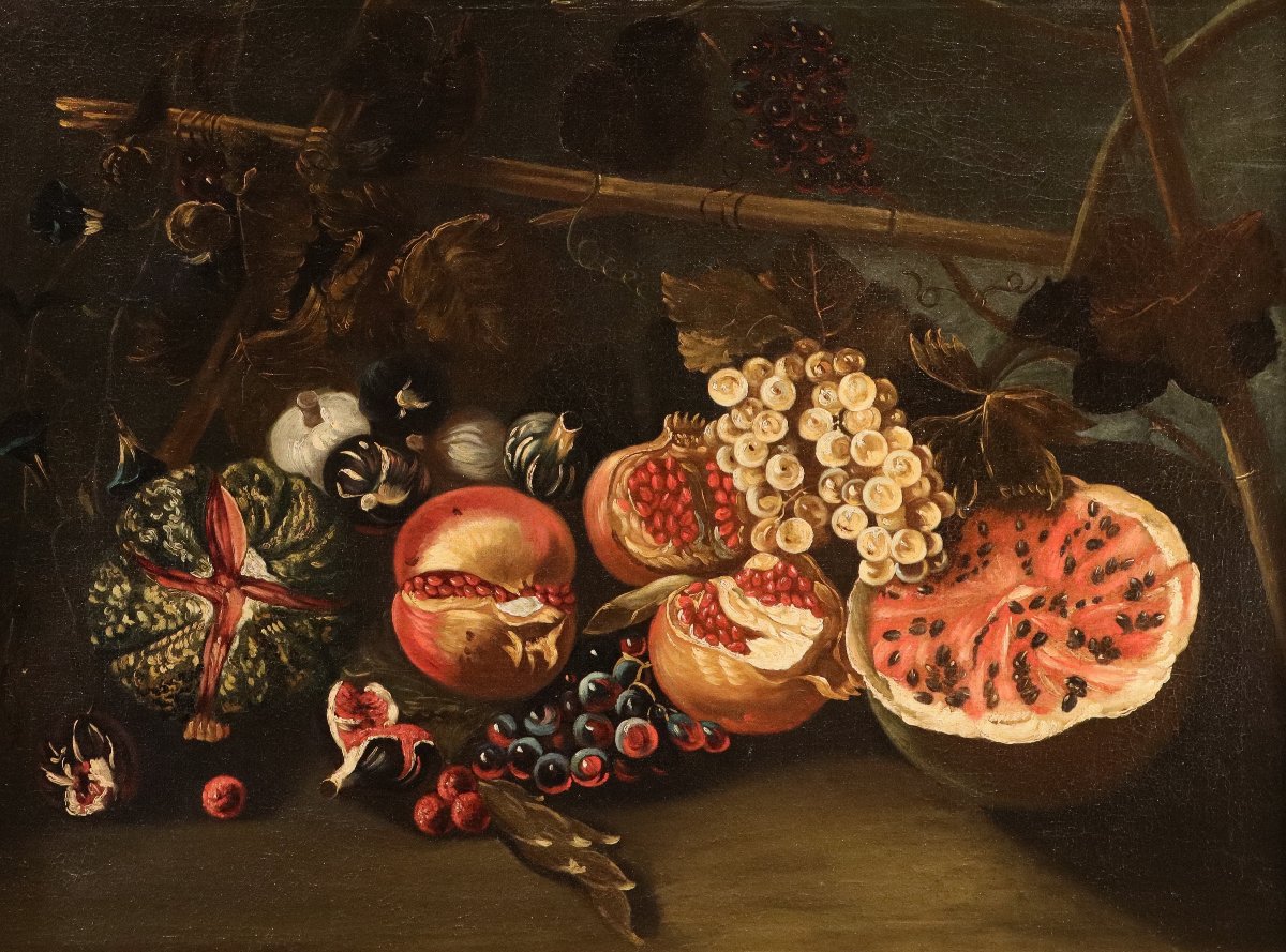 Natura morta con frutta, Michele Pace, detto Michelangelo del Campidoglio (Roma, 1625 - 1669)-photo-2