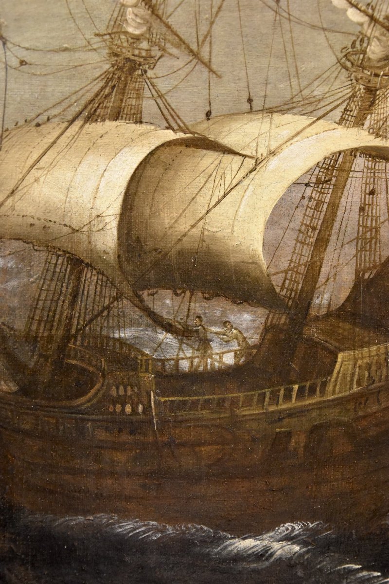 Marina in tempesta con vascelli, Jan Porcellis (Gand 1584 c. -1632)-photo-2