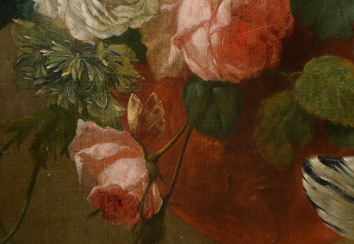Vaso di fiori con farfalle in una nicchia, Jan Van Huysum (Amsterdam 1682 - 1749)-photo-1