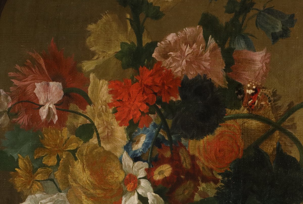 Vaso di fiori con farfalle in una nicchia, Jan Van Huysum (Amsterdam 1682 - 1749)-photo-5