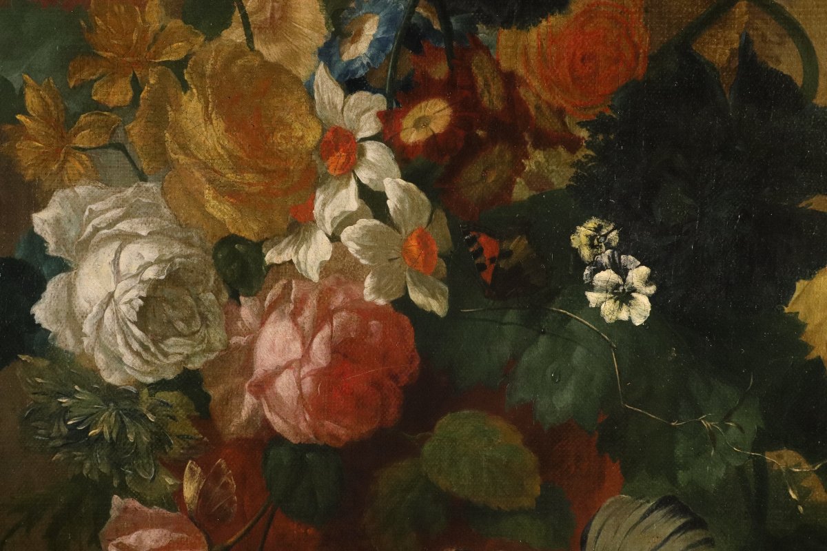 Vaso di fiori con farfalle in una nicchia, Jan Van Huysum (Amsterdam 1682 - 1749)-photo-6