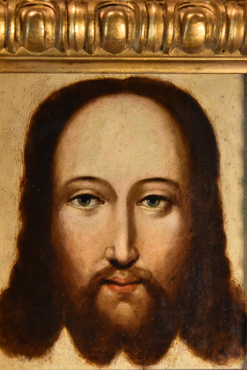 Volto di Cristo come Salvator Mundi, Pittore fiammingo, XVI/XVII secolo-photo-3