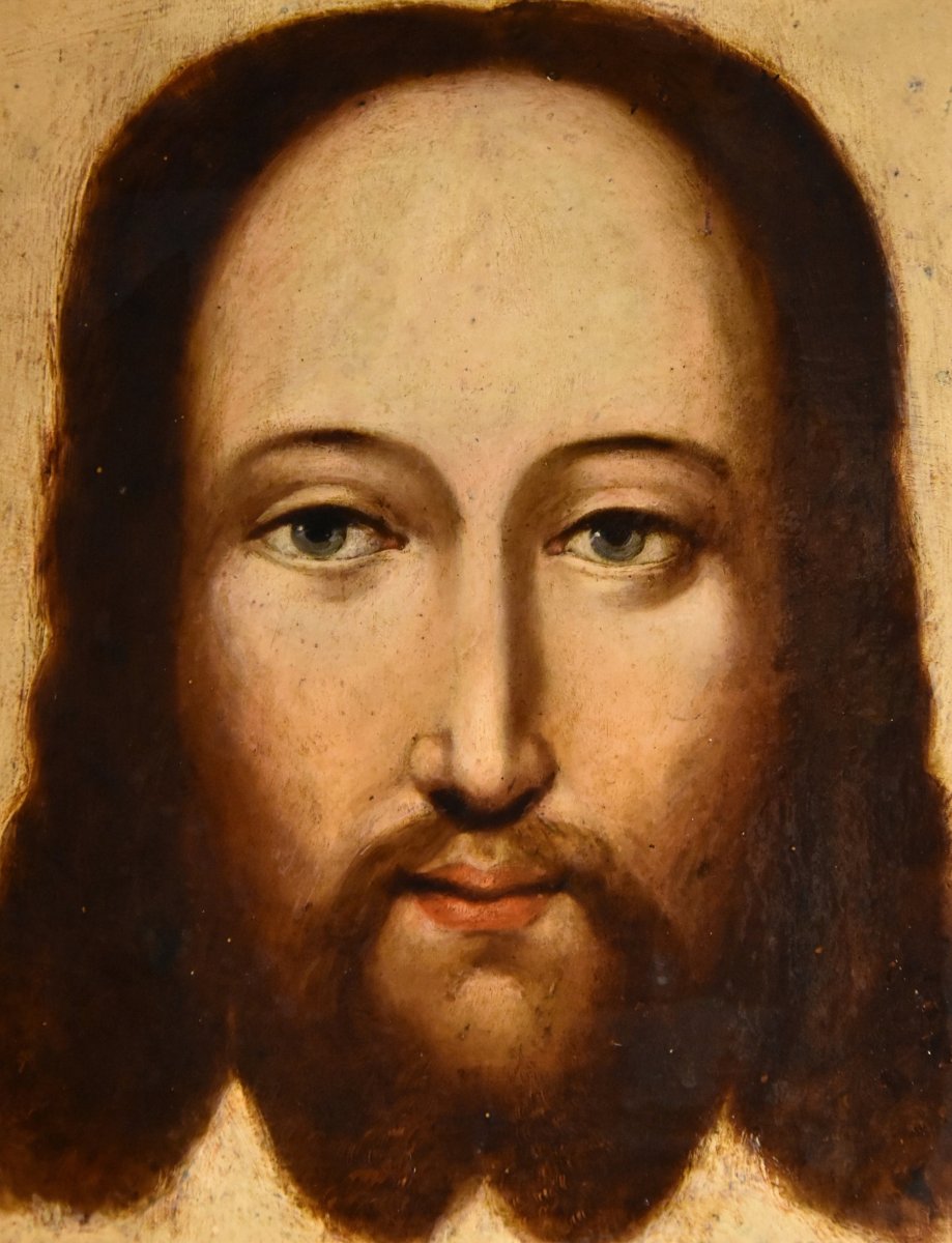 Volto di Cristo come Salvator Mundi, Pittore fiammingo, XVI/XVII secolo-photo-2