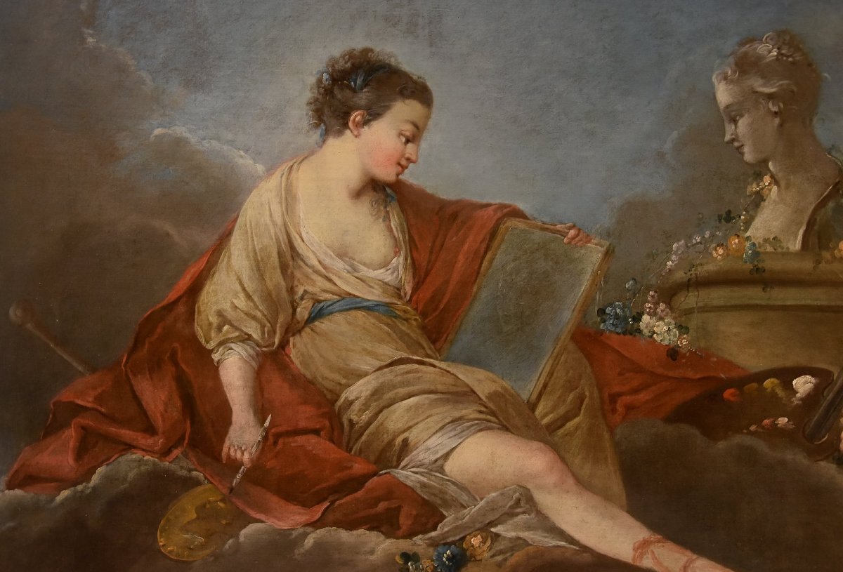 Allegoria della Pittura e del Disegno, Pierre Charles Trémolières (Cholet, 1703 - Paris, 1739)-photo-4