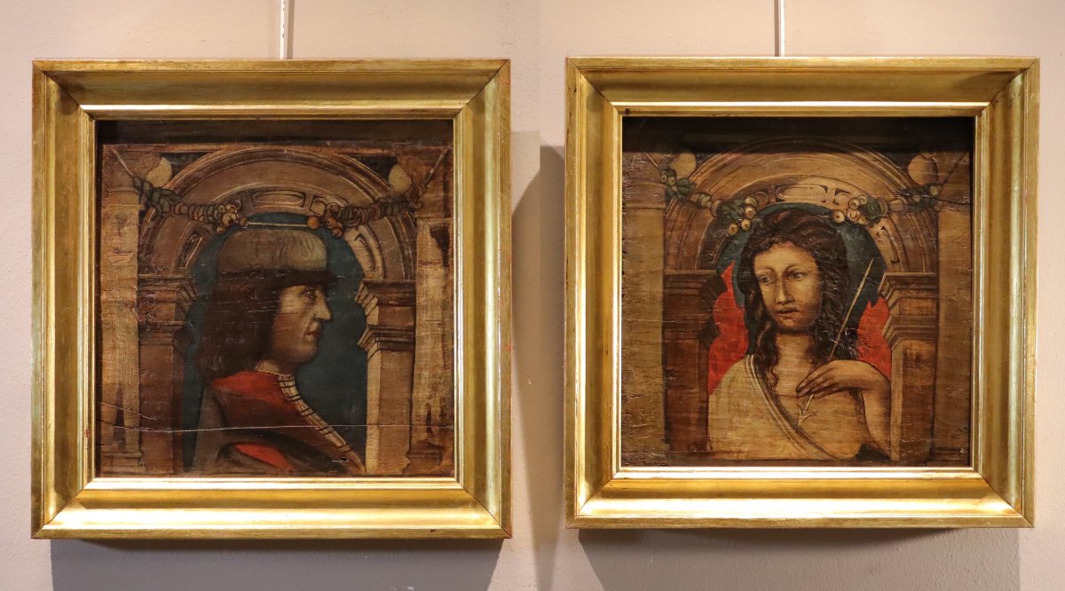 Coppia di formelle da soffitto, Bonifacio Bembo (Brescia, 1420 – Milano, 1480) Seguace di-photo-2