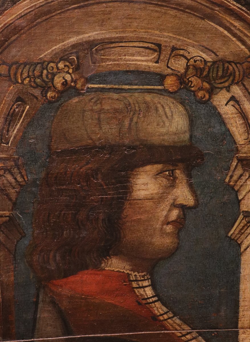 Coppia di formelle da soffitto, Bonifacio Bembo (Brescia, 1420 – Milano, 1480) Seguace di-photo-4