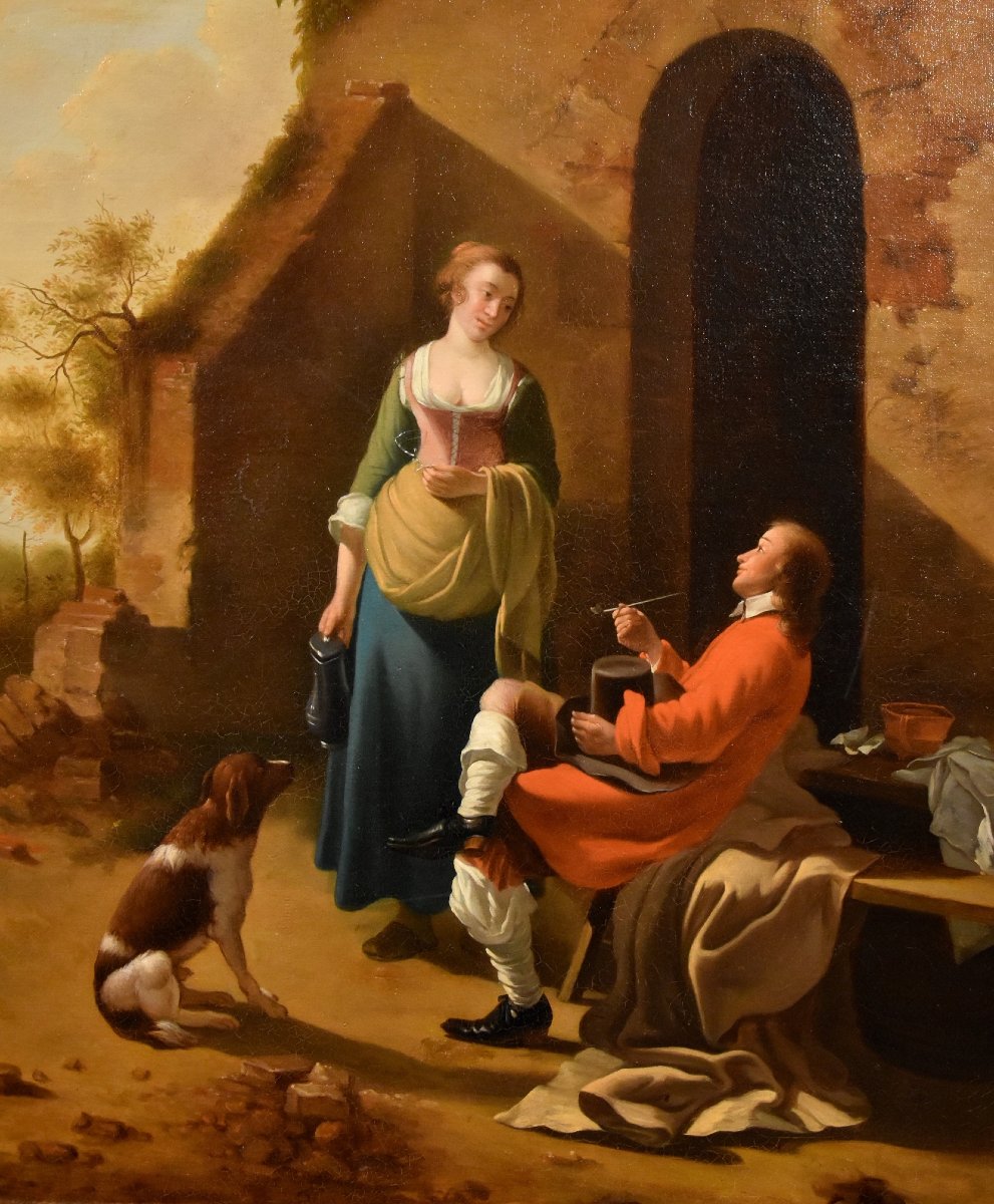 Scena galante all’ingresso di una locanda, Jan Vermeer d'Utrecht (Vers 1630 - 1692)-photo-4