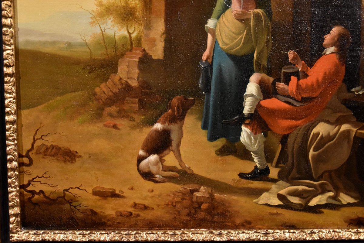 Scena galante all’ingresso di una locanda, Jan Vermeer d'Utrecht (Vers 1630 - 1692)-photo-1