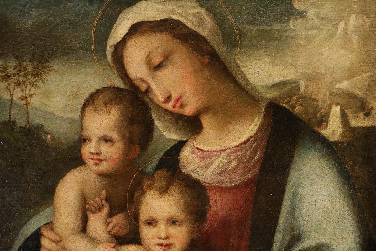 Madonna con Bambino e San Giovannino, Domenico Beccafumi (Monteaperti, 1486 – Siena, 1551)-photo-2