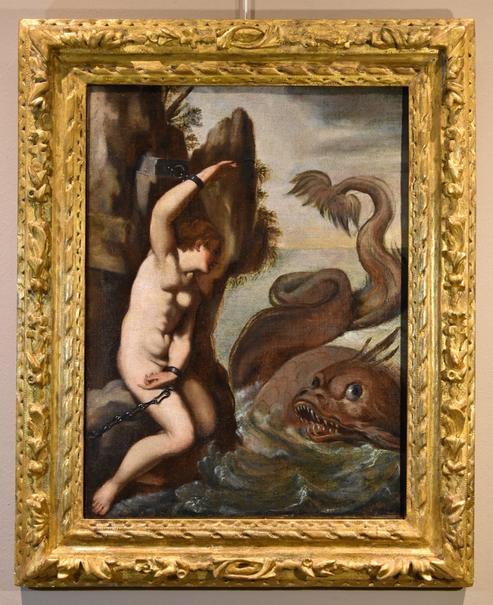 Agostino Carracci (1557-1602) Cerchia di, Andromeda e il mostro marino-photo-2