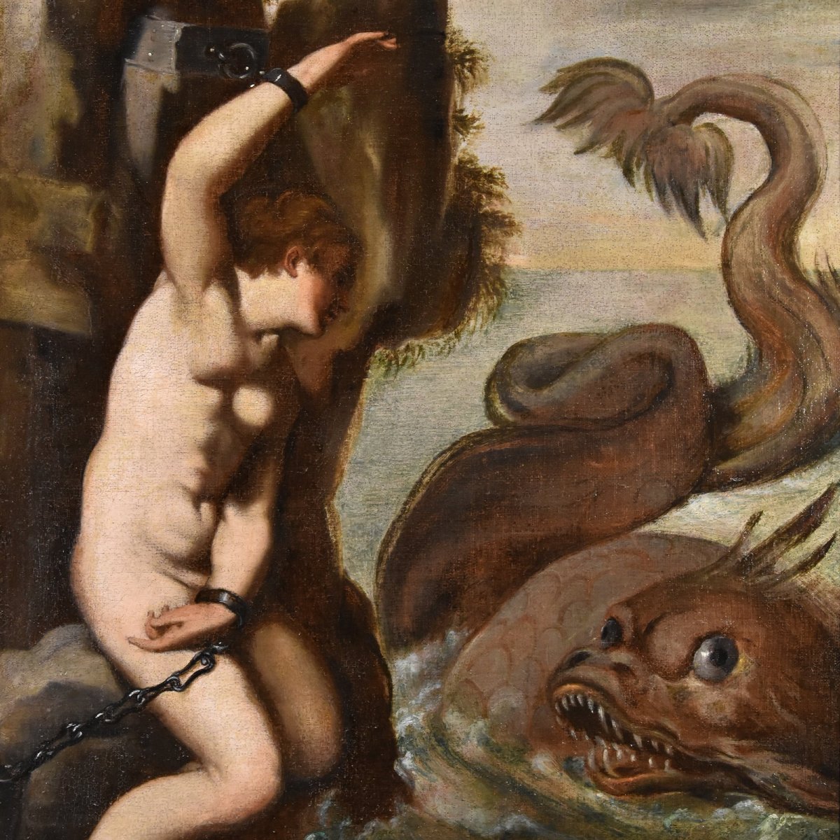 Agostino Carracci (1557-1602) Cerchia di, Andromeda e il mostro marino-photo-4