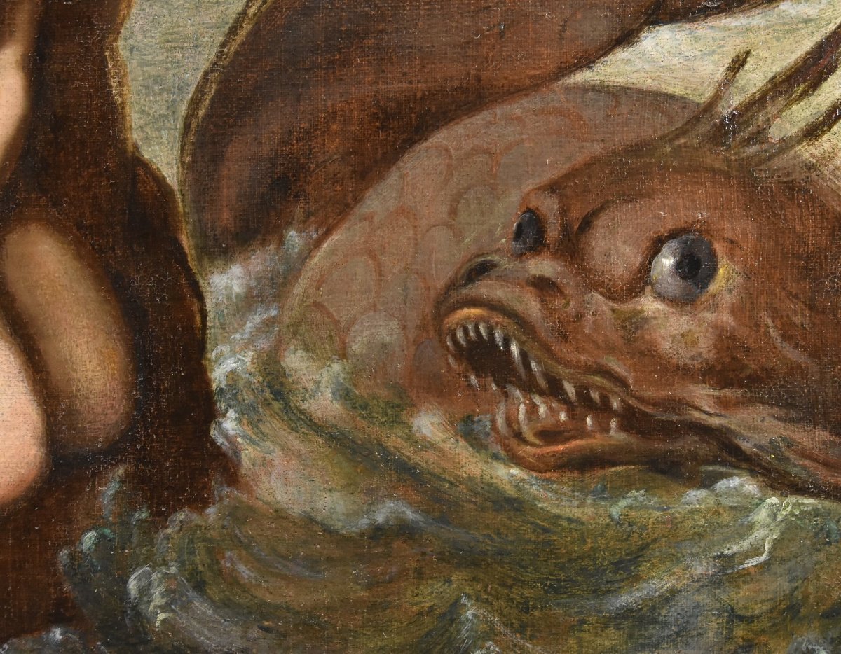 Agostino Carracci (1557-1602) Cerchia di, Andromeda e il mostro marino-photo-4