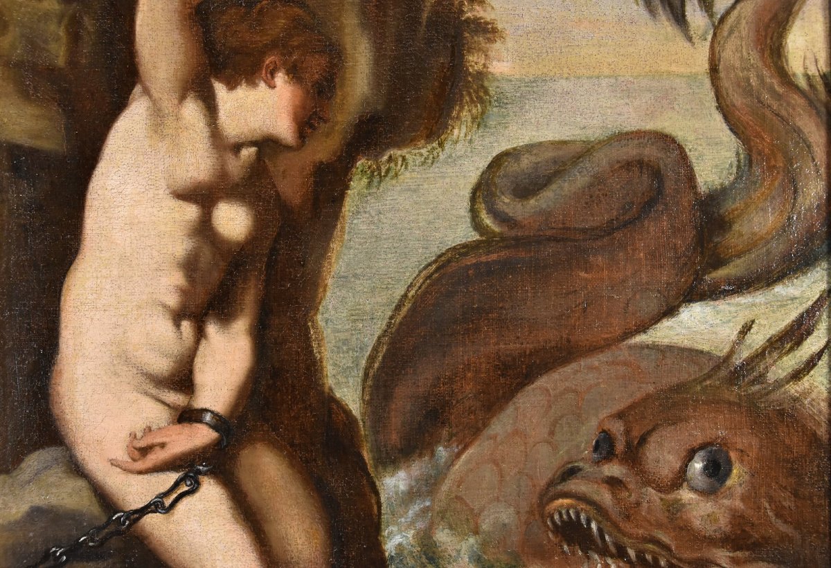 Agostino Carracci (1557-1602) Cerchia di, Andromeda e il mostro marino-photo-6