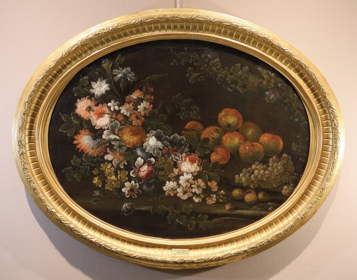 Felice Boselli (Piacenza, 1650 – Parma, 1732), Natura morta di fiori e frutta