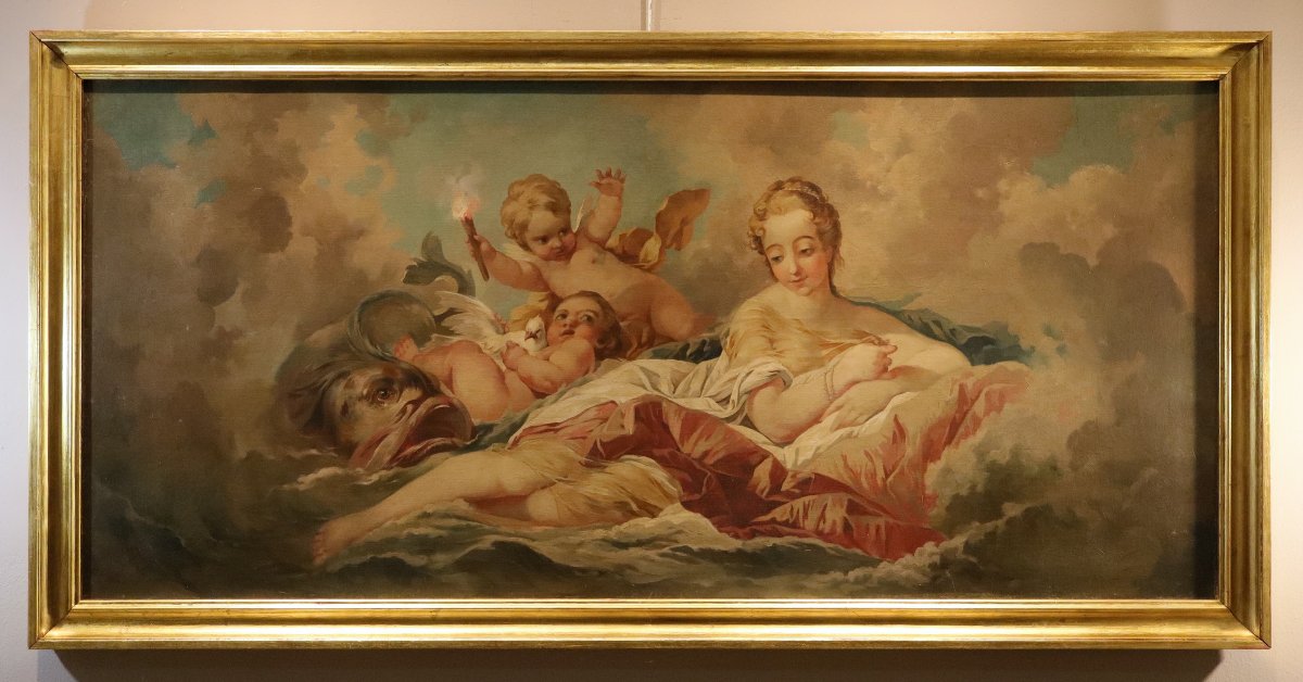 La nascita di Venere, Cerchia di Francois Boucher (Parigi, 1703 - 1770)-photo-2