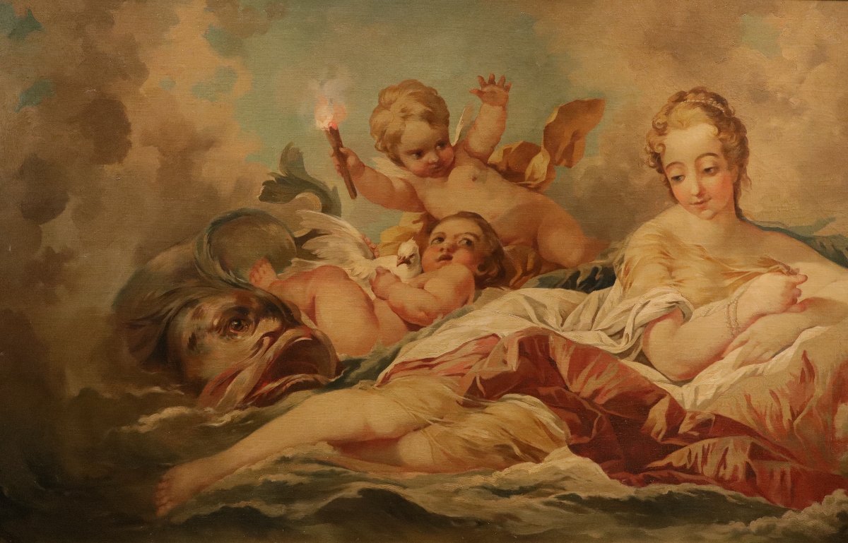 La nascita di Venere, Cerchia di Francois Boucher (Parigi, 1703 - 1770)-photo-3