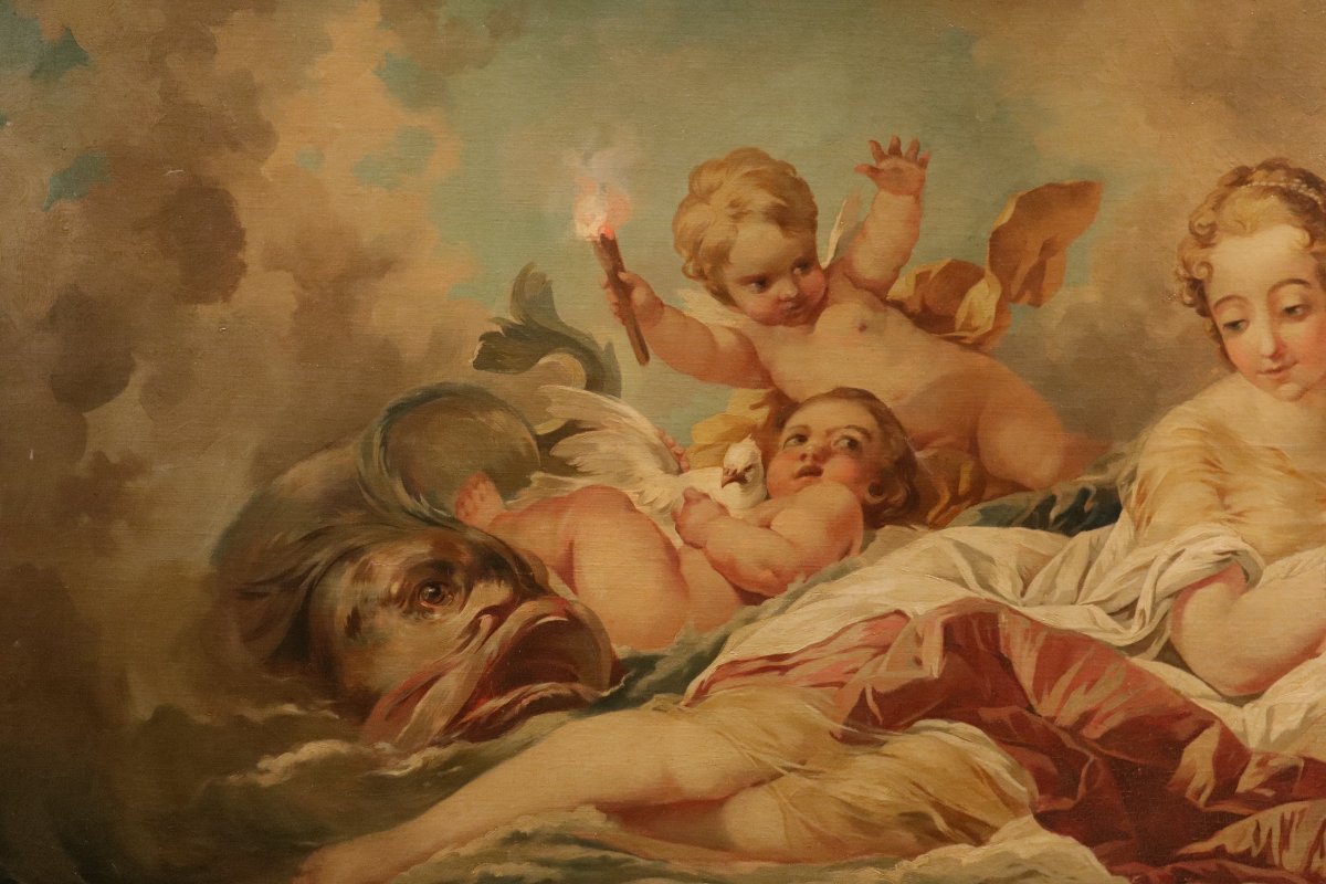 La nascita di Venere, Cerchia di Francois Boucher (Parigi, 1703 - 1770)-photo-6