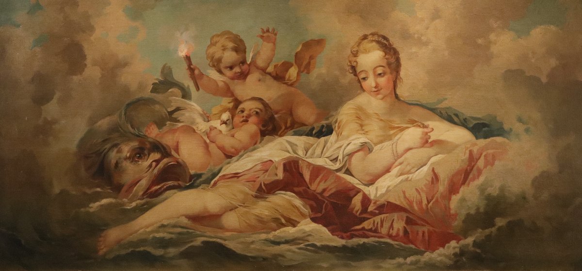 La nascita di Venere, Cerchia di Francois Boucher (Parigi, 1703 - 1770)-photo-7
