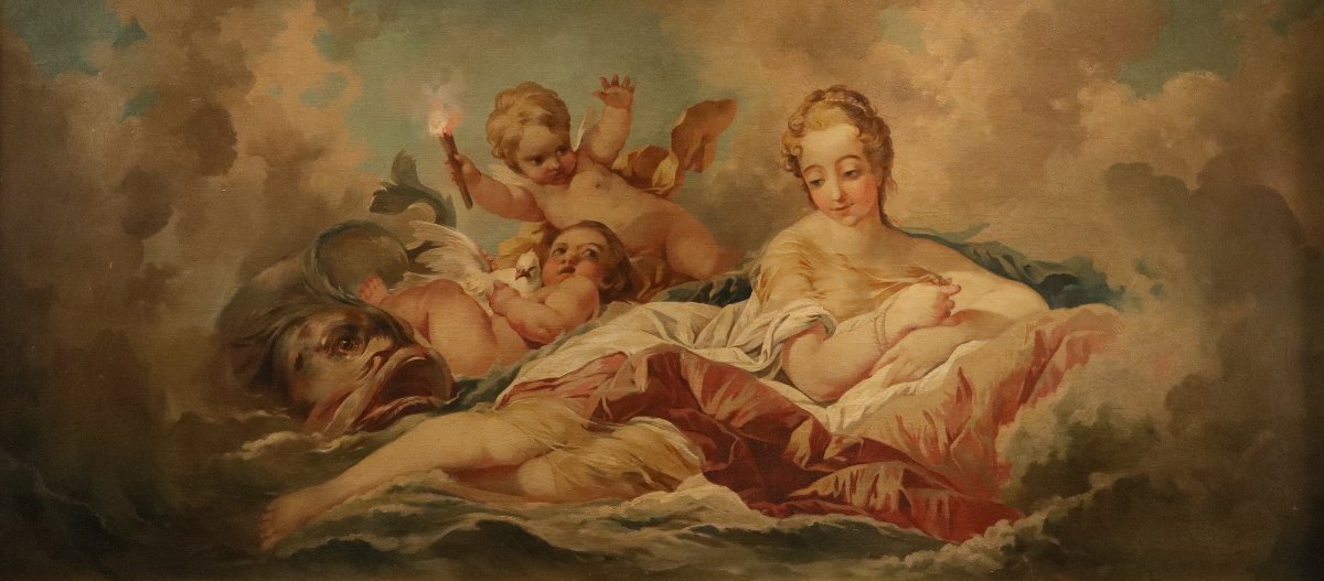 La nascita di Venere, Cerchia di Francois Boucher (Parigi, 1703 - 1770)