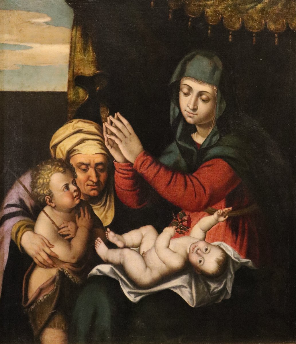 Madonna col Bambino, San Giovannino e Santa Elisabetta,  Scipione Pulzone (1540 -1598)