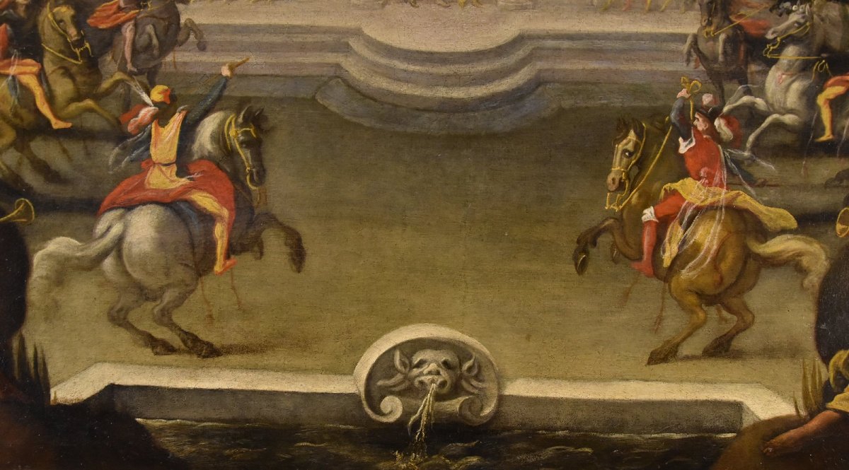 Giardino rinascimentale con festa cavalleresca, Isaac de Moucheron (Amsterdam 1667-1744) cerc-photo-6