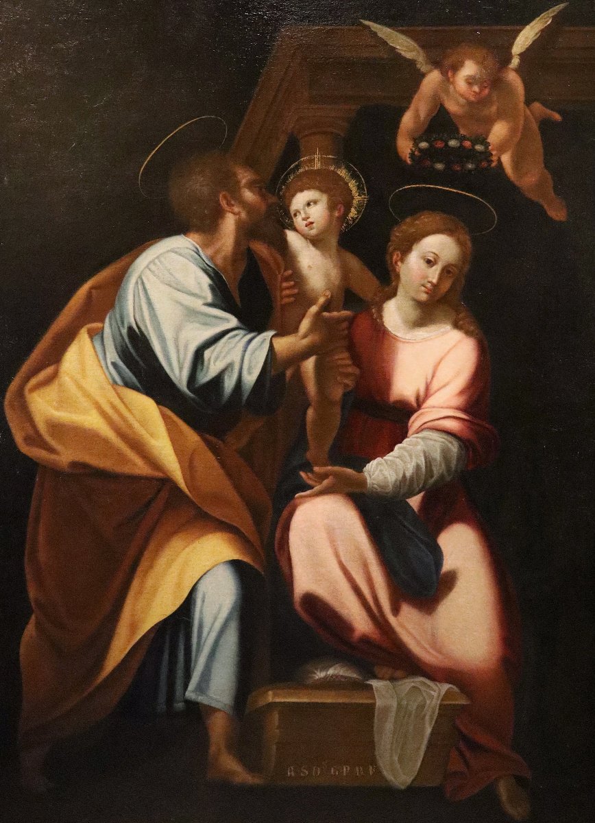 Sacra Famiglia, Cristoforo Roncalli, detto il Pomarancio (Pomarance, 1552 - Roma, 1626) Bottega