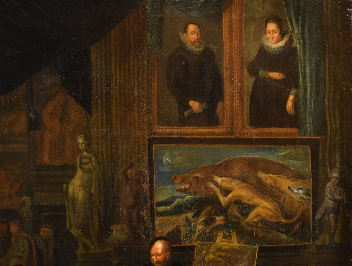 Lo studio dell’artista, Gerard Thomas (Anversa 1663-1720) Attribuibile a-photo-3