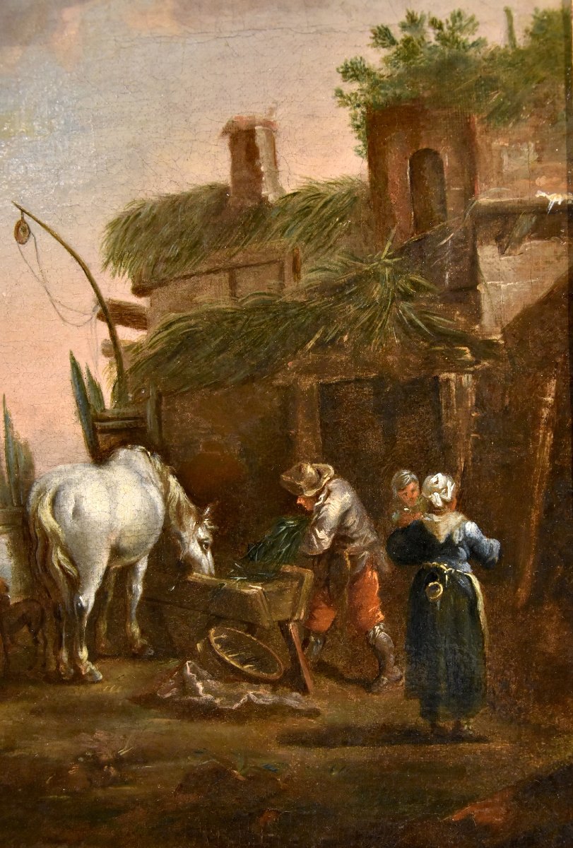 La sosta di un cavaliere, Simon Johannes van Douw (Anversa 1630 circa - 1677 circa) seguace di-photo-1