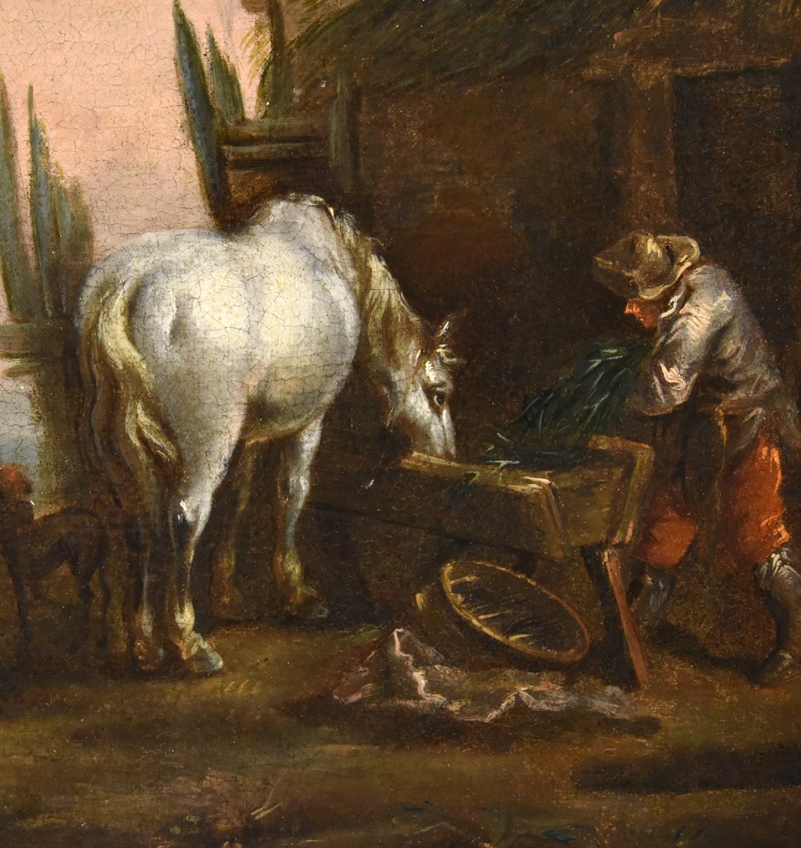 La sosta di un cavaliere, Simon Johannes van Douw (Anversa 1630 circa - 1677 circa) seguace di-photo-3