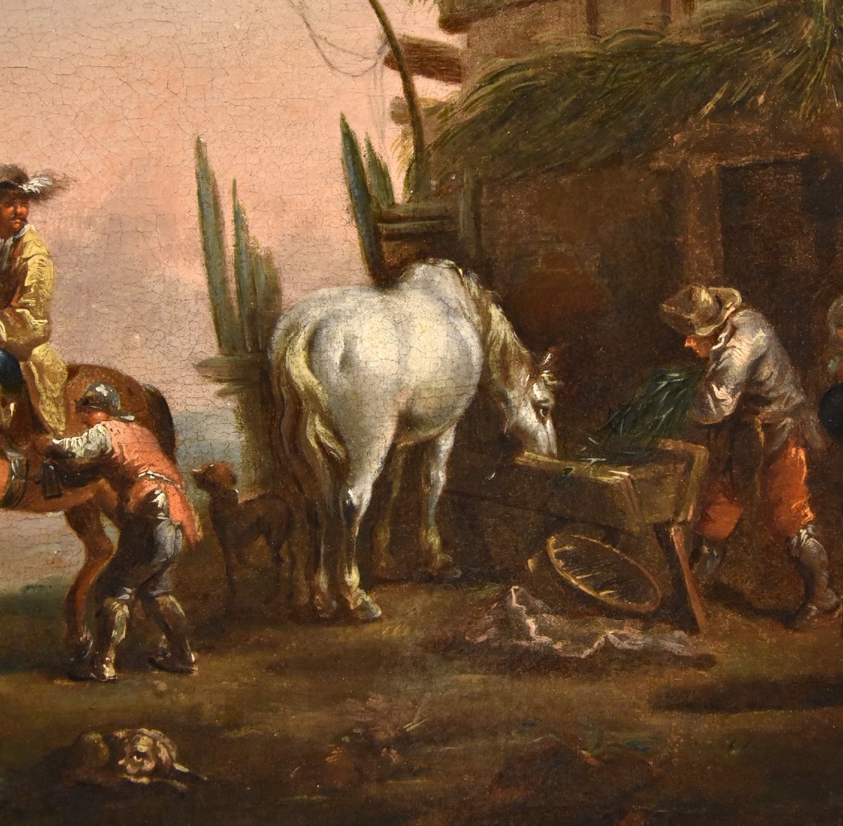 La sosta di un cavaliere, Simon Johannes van Douw (Anversa 1630 circa - 1677 circa) seguace di-photo-5