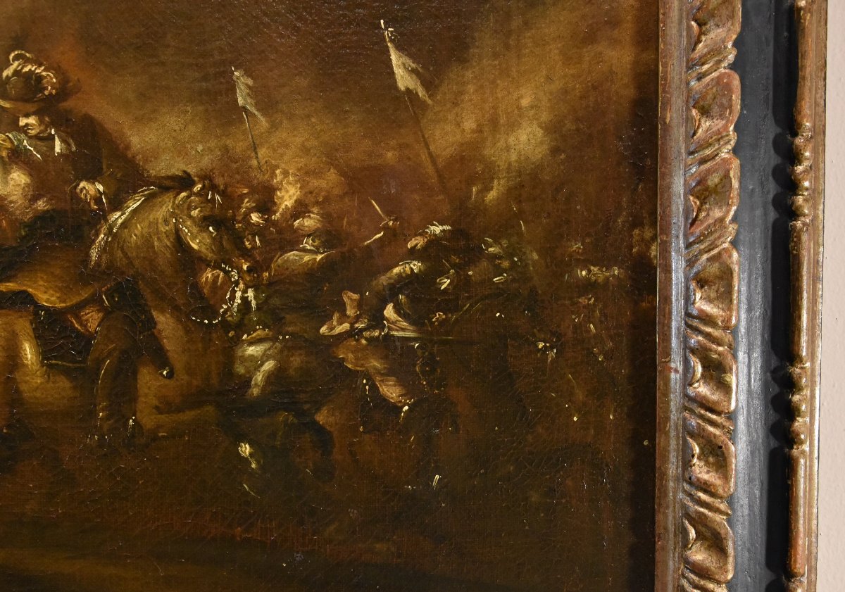 Battaglia con scontro tra cavalieri, Francesco Graziani (attivo a Napoli e Roma, XVII secolo)-photo-3