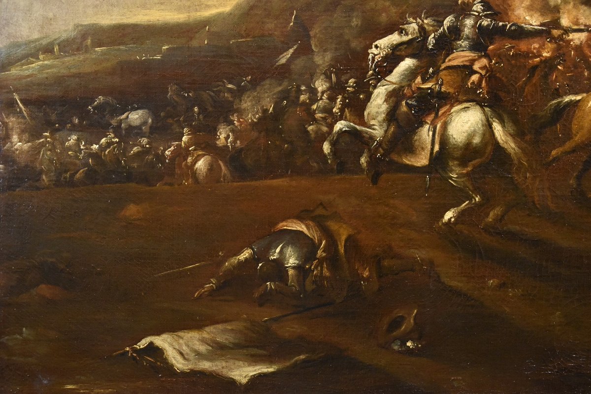 Battaglia con scontro tra cavalieri, Francesco Graziani (attivo a Napoli e Roma, XVII secolo)-photo-5