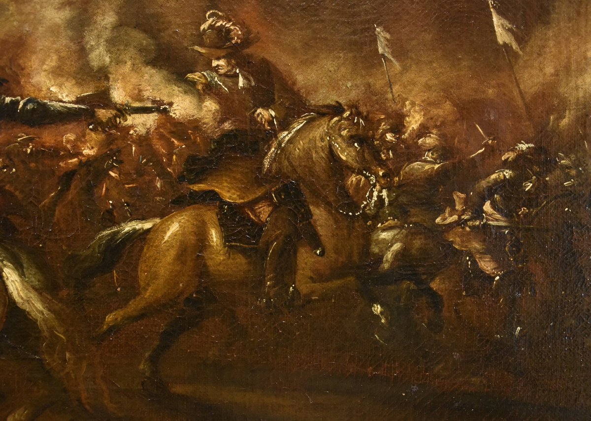 Battaglia con scontro tra cavalieri, Francesco Graziani (attivo a Napoli e Roma, XVII secolo)-photo-6