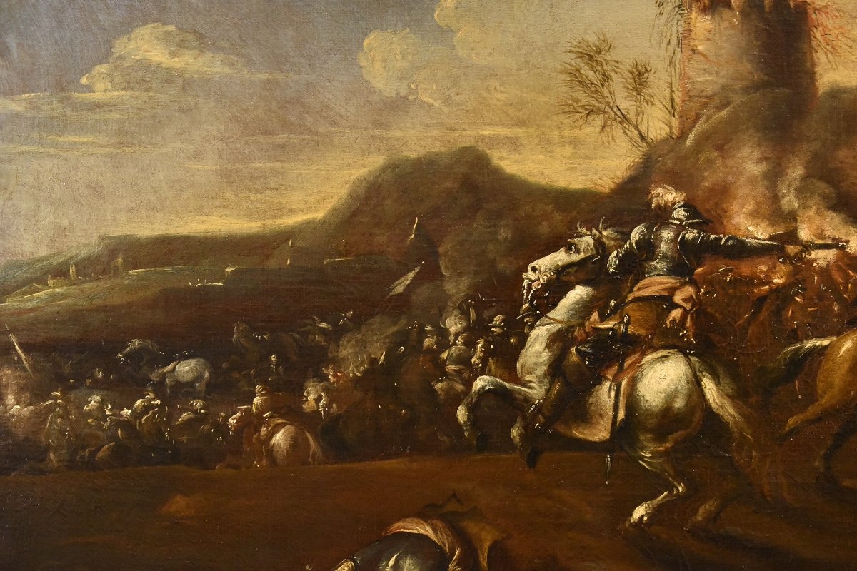Battaglia con scontro tra cavalieri, Francesco Graziani (attivo a Napoli e Roma, XVII secolo)-photo-7