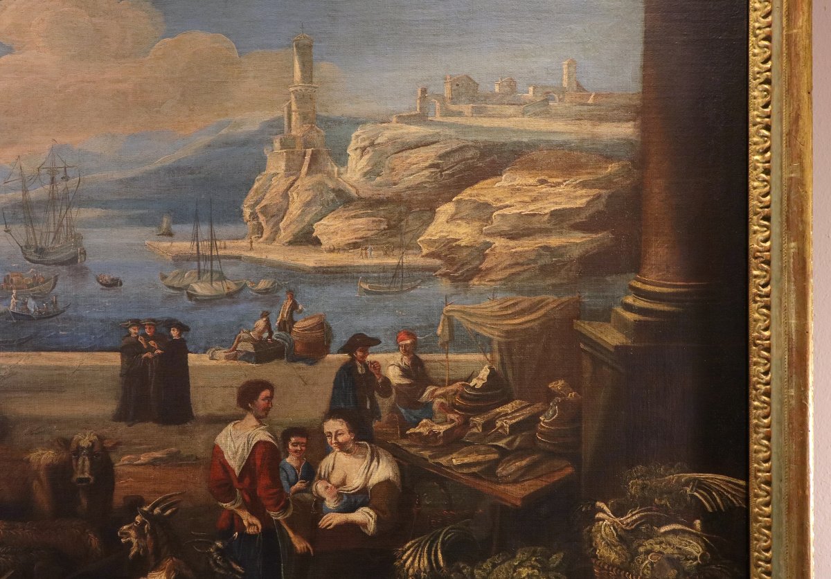 Veduta fantastica di un porto mediterraneo, Peter Bolckman (Gorinchem, 1640 – Torino 1710)-photo-1