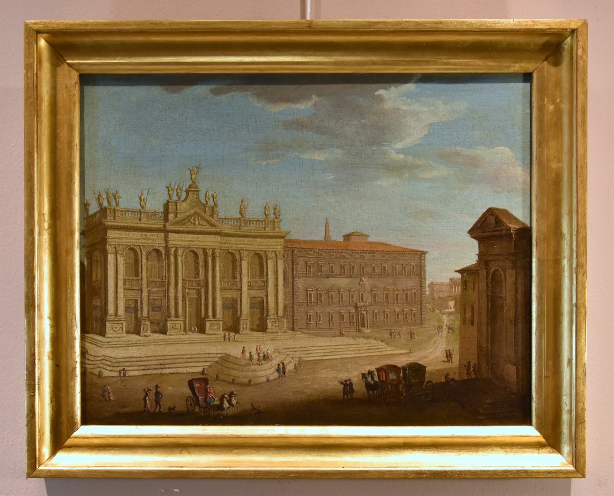Veduta di Roma con San Giovanni in Laterano, Giacomo Van Lint (Roma 1723 - 1790) Attr.-photo-2