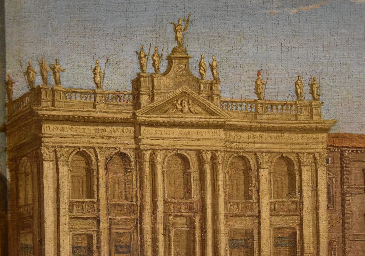Veduta di Roma con San Giovanni in Laterano, Giacomo Van Lint (Roma 1723 - 1790) Attr.-photo-6