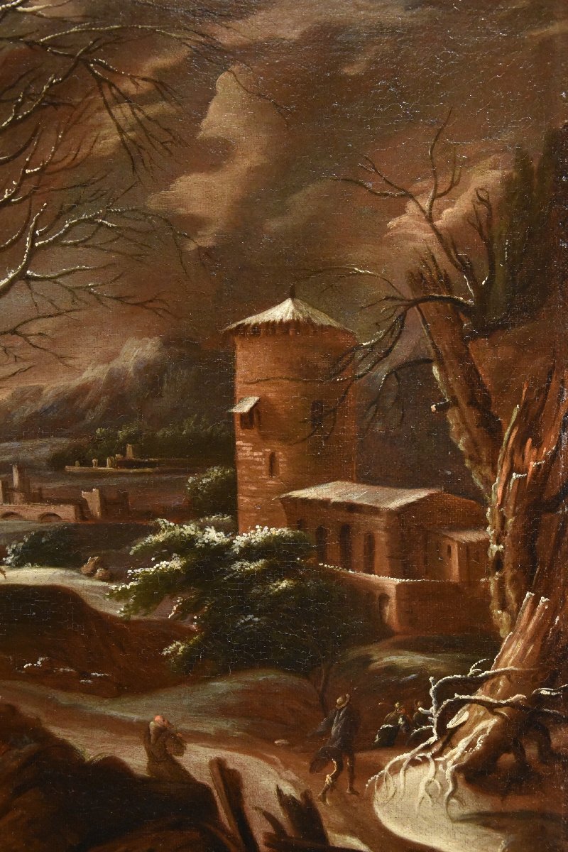 Paesaggio invernale, Francesco Foschi (Ancona, 1710 - Roma, 1780) Attribuibile-photo-3
