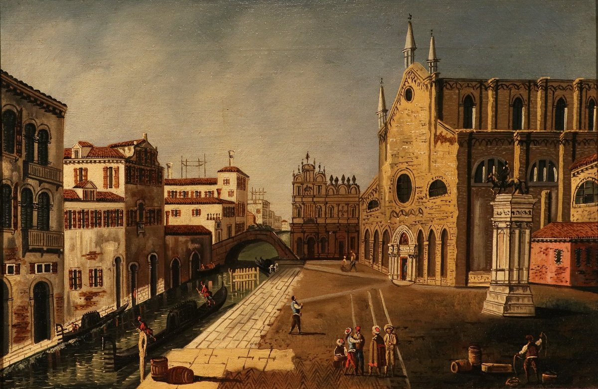 Coppia di vedute di Venezia, Seguace di Canaletto (Venezia, 1697 - 1768)-photo-3