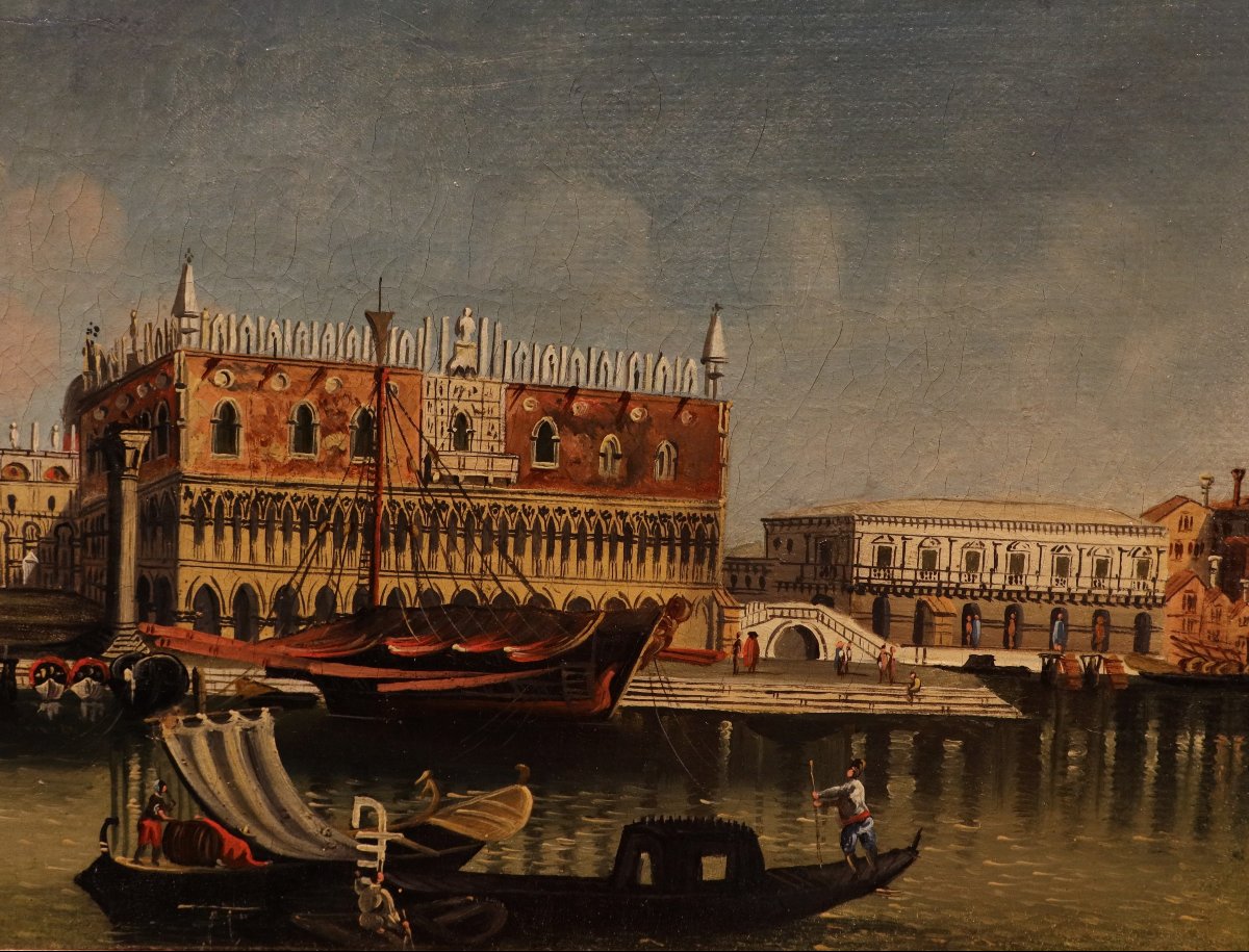 Coppia di vedute di Venezia, Seguace di Canaletto (Venezia, 1697 - 1768)-photo-7