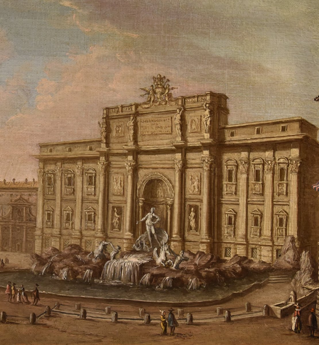  Veduta di Roma con la Fontana di Trevi, Giacomo Van Lint (Roma 1723 - 1790) Attr.-photo-3