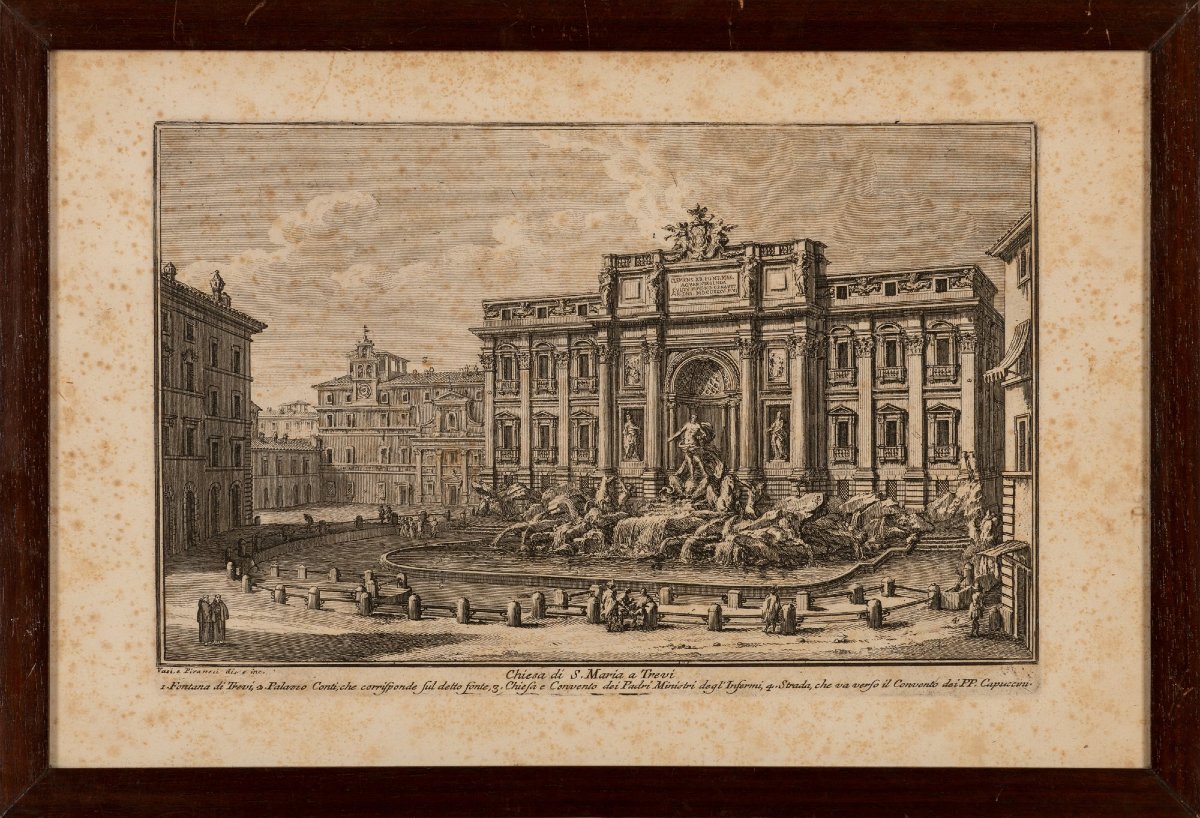  Veduta di Roma con la Fontana di Trevi, Giacomo Van Lint (Roma 1723 - 1790) Attr.-photo-1