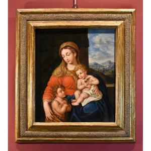 Madonna con Bambino e San Giovannino, Pierre Mignard (Troyes 1612 - Parigi 1695) Bottega