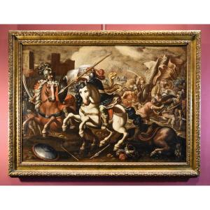 Antonio Tempesta (Firenze 1555 - Roma 1630) Scena di battaglia tra cavalieri