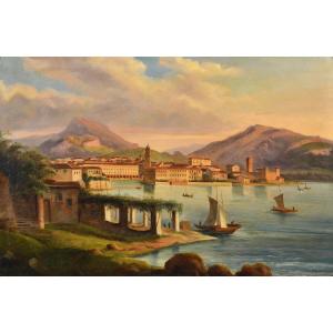 Veduta di Riva del Garda, Pittore vedutista italiano dell'Ottocento